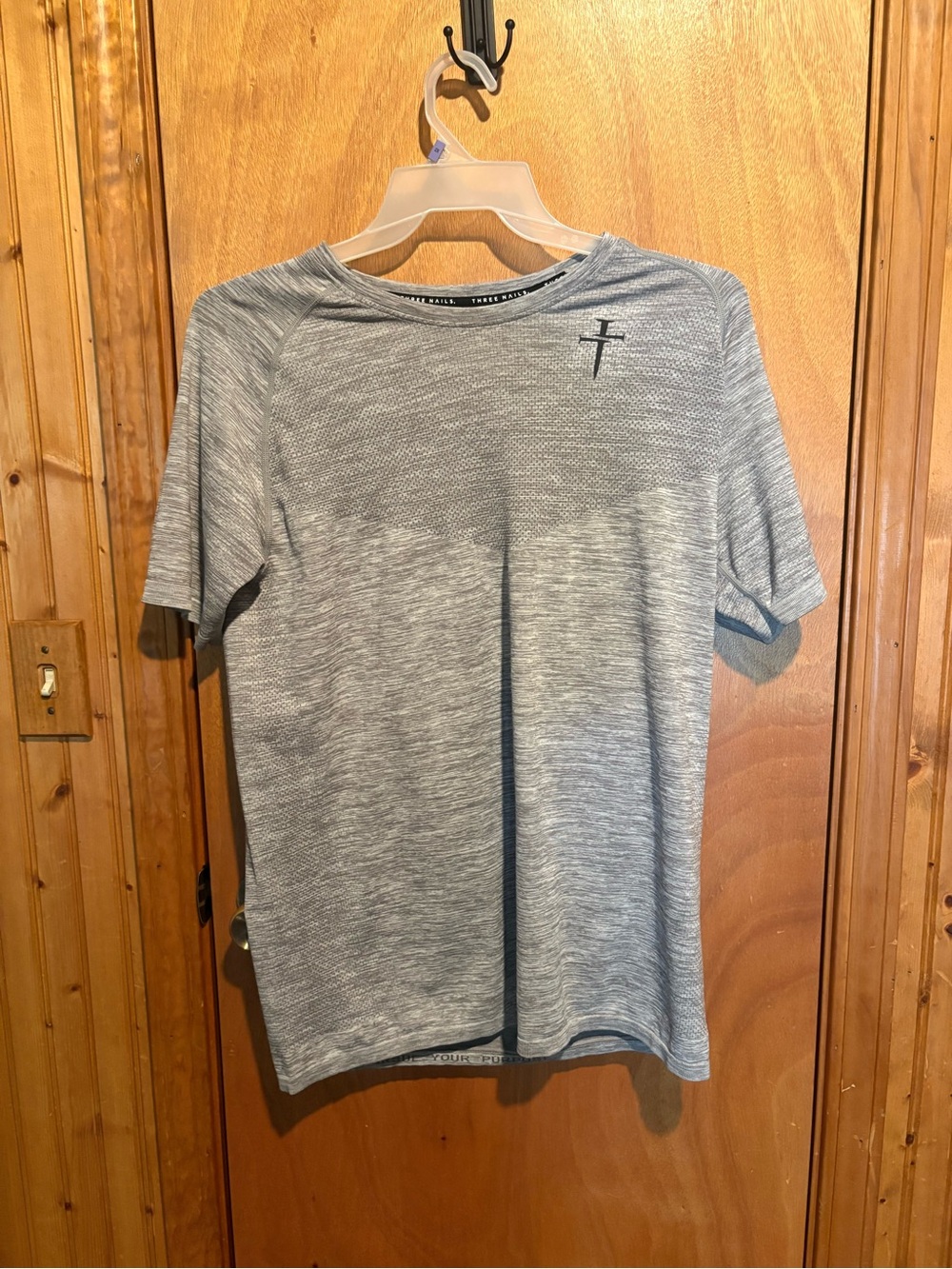 Three Nails Grey Athletic Workout Shirt